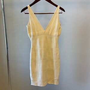 Herve Leger Bandage White Sleeveless Dress